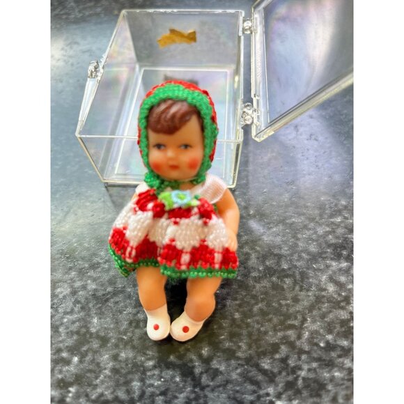 Vtg Miniature Baby Doll Hand Crocheted Costume Original Tag Box Made In Germany - Picture 3 of 9